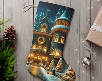 Calcetín navideño de Hogwarts • Calcetín navideño de Harry Potter • Decoración navideña mágica de Hogwarts • Navidad en Hogwarts • Regalo de Harry Potter