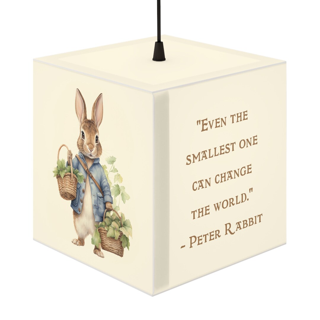 Peter Rabbit Light Cube Lamp With Quote • Children's Room Night Light ...