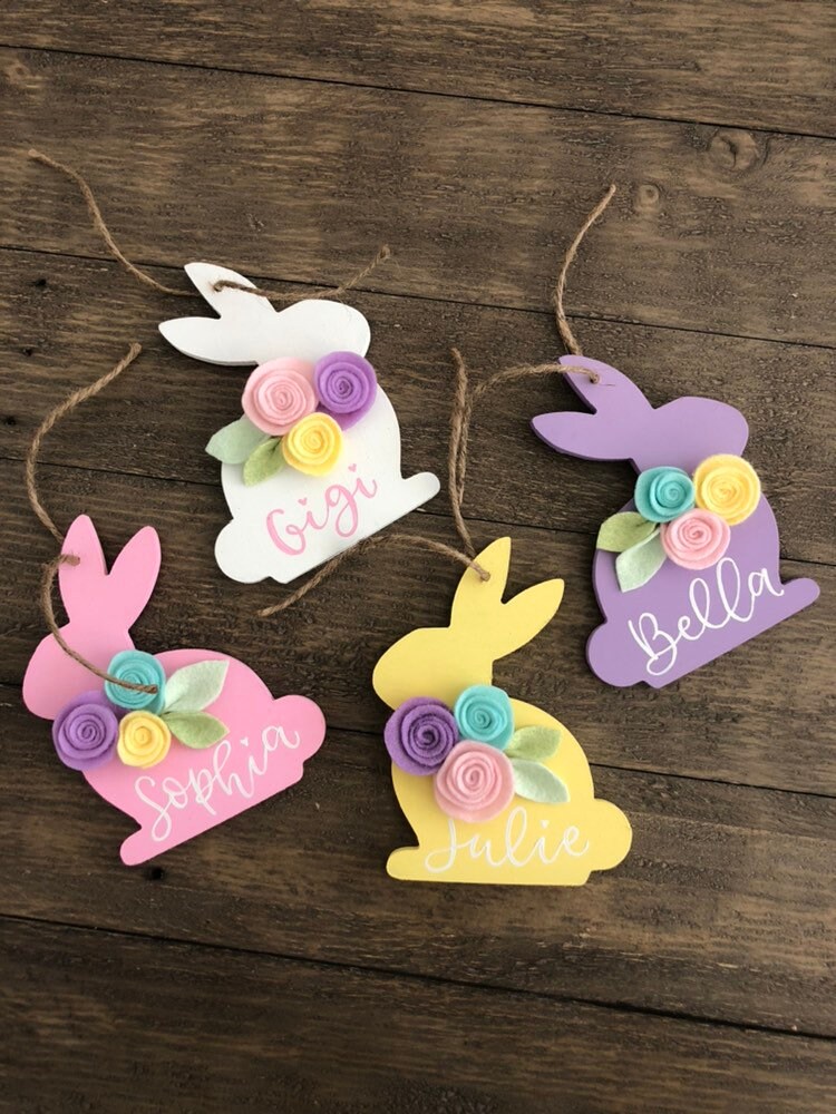 Easter basket name tag basket tags personalized easter bunny Etsy