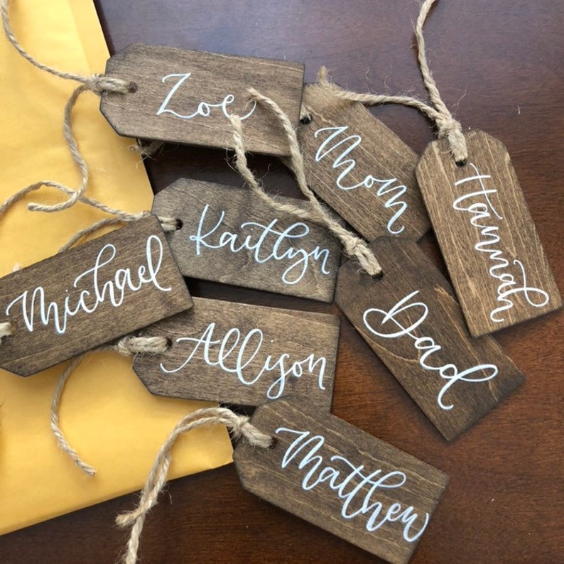 Stocking tags wooden gift tag personalized wooden tags gift Etsy
