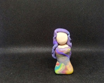 Female Sculpture, Colorful Sculpture, Abstract Sculpture, Handmade, Clay Sculpture, Torso Sculpture, Small Sculpture, Clay