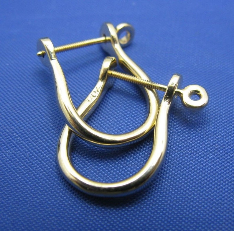 14k Solid Gold Nautical Pirate Shackle Earring Pair With Etsy