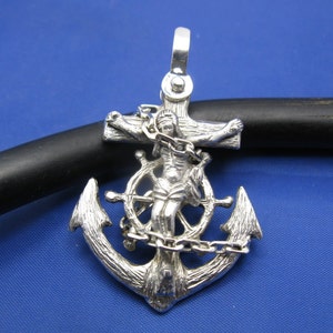 Details about   Large Sterling Silver Custom Nautical 5 Wing Boat Propeller Pendant Shackle Bail 