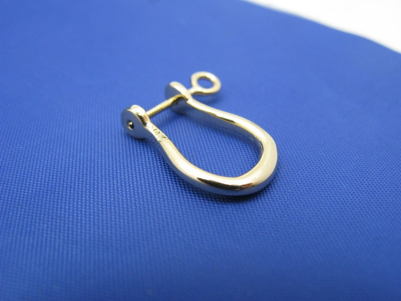 18k Solid Yellow Gold Nautical Shackle Earring Pirate Hoop Etsy
