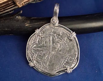Réplica de moneda del Tesoro de Atocha en plata de ley: 2 reales españoles