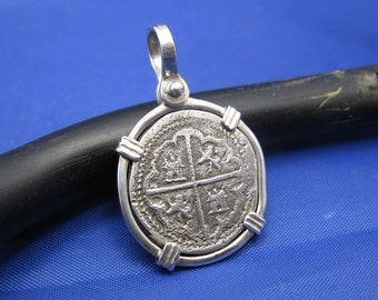 Sterling Silver Atocha Replica Coin Pendant: Pirate Shipwreck Jewelry