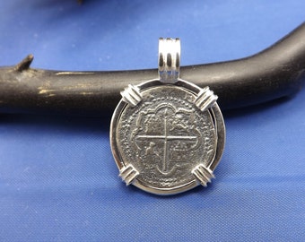 Réplica de moneda de Atocha de 1 Real en plata de ley - Joyería de naufragio pirata