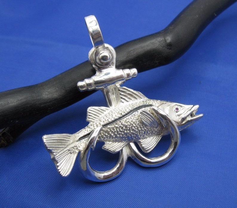 Sterling Silver Large Nautical Anchor Shaped Double Fish Hook Etsy