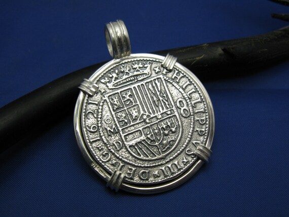 Sterling Silver Piece Of Eight Necklace Extra Large Sterling