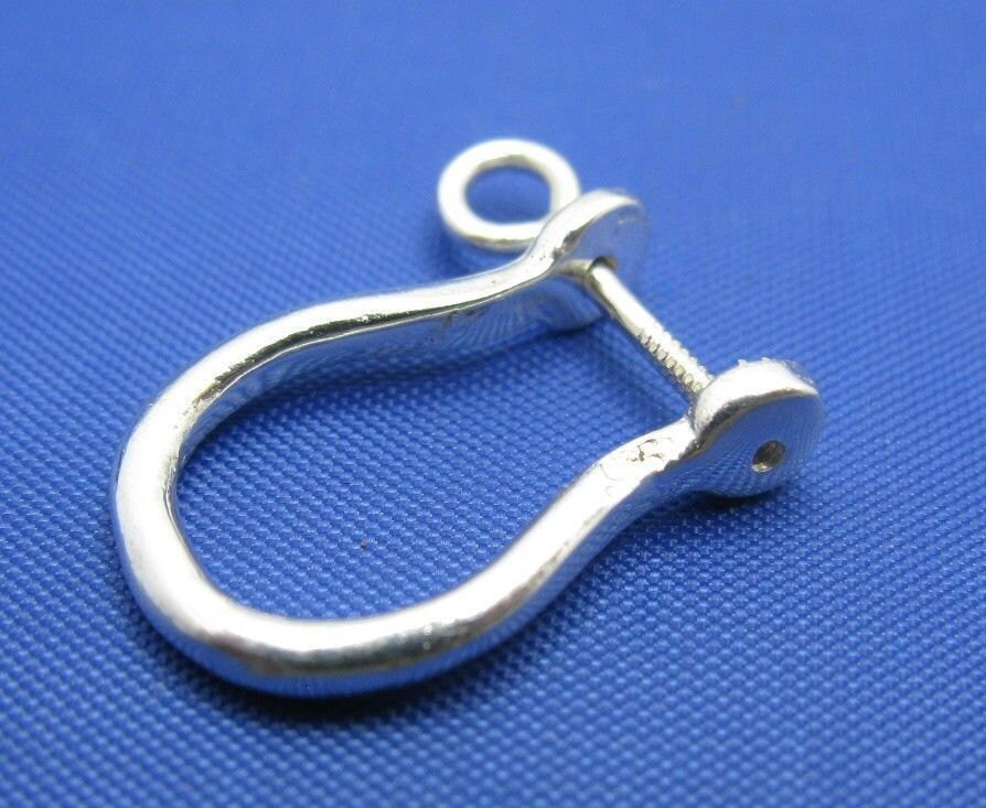 Custom Handmade Sterling Silver .925 Single Shackle Earring With