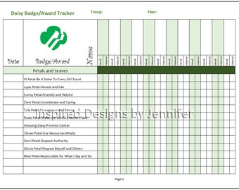 Girl Scout Daisy Badge/Award Tracker Instant Download Printable - Updated with New 2021 Badges!!