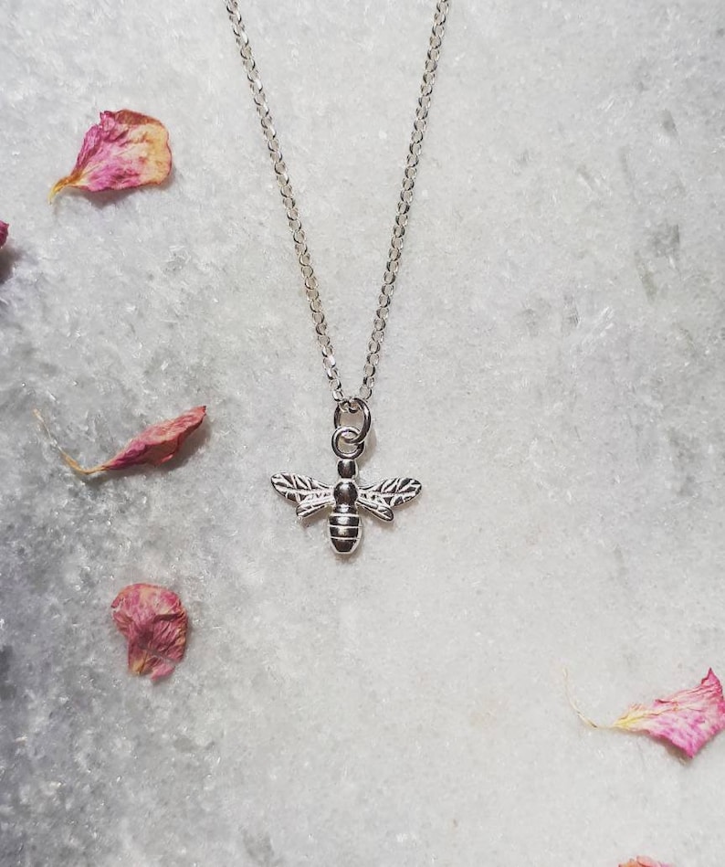 Silver Bee Necklace,Bee Necklace,Bumble Bee,Silver Jewellery,Silver Jewlery,Gift For Her