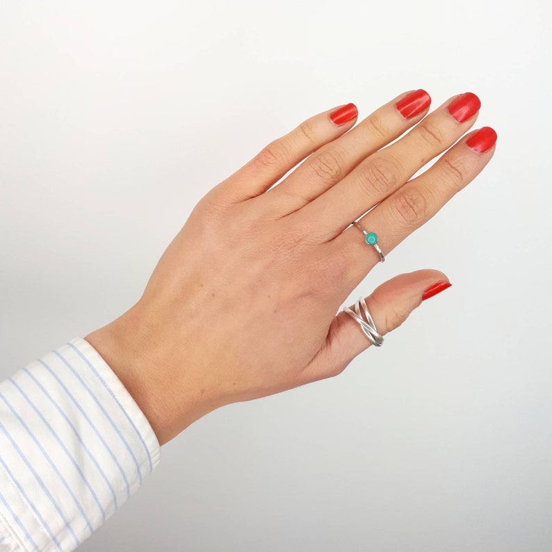 Handmade jewellery Amazonite Stacking Ring Mothers Day Gift for her Boho Jewellery Amazonite Jewellery Stacking Ring
