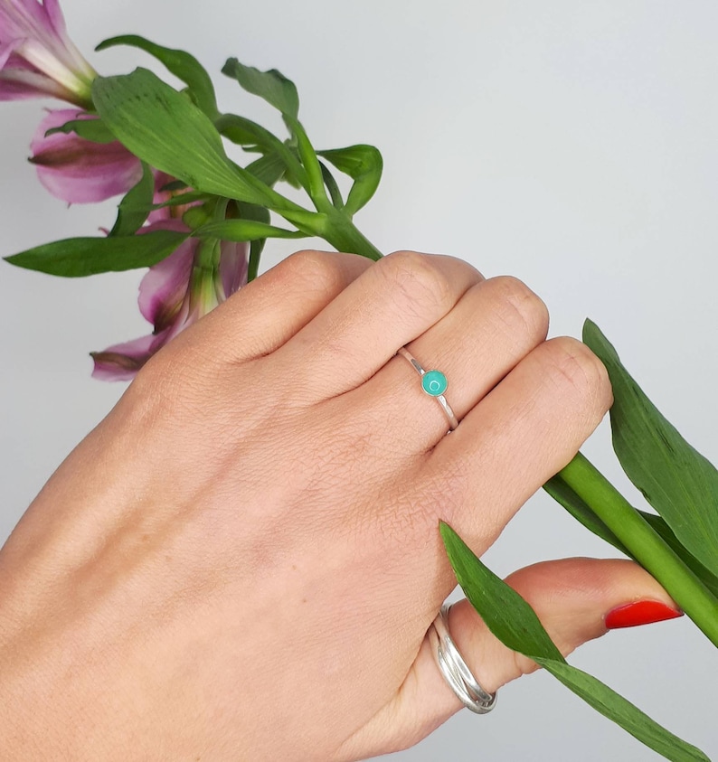 Handmade jewellery Amazonite Stacking Ring Mothers Day Gift for her Boho Jewellery Amazonite Jewellery Stacking Ring