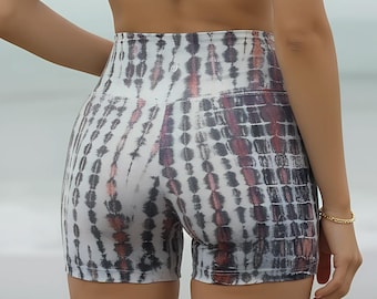 Organic Cotton Batik Yoga Shorts – Natural Dye Soft Workout Bottoms