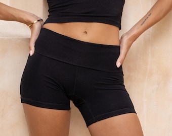 Organic Bamboo 5" Yoga Shorts: High Waisted Athleisure Workout Shorts