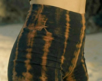 Tie Dye Yoga Shorts, soft spandex 6" shorts