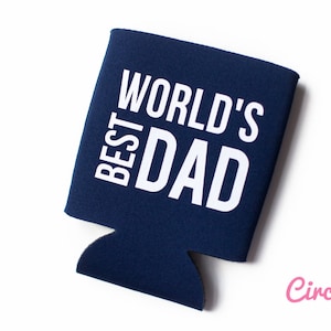World's Best Dad Can Cozy Personalized Beer/Soda Can Hugger, perfect for Father's Day, grandpa, papa, grandfather, manly gift 画像 1