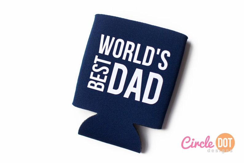 World's Best Dad Can Cozy Personalized Beer/Soda Can Hugger, perfect for Father's Day, grandpa, papa, grandfather, manly gift 画像 1