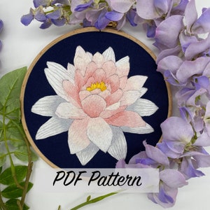 Lotus Flower Embroidery Needle Painting Digital Tutorial