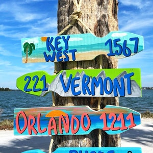 Key West Sign Direction, Directional Arrows Sign, Beach Street Sign, Florida Keys Sign, Island Sign, Tropical Sign, Wood Arrow Sign