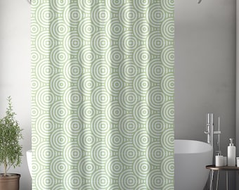 Cortinas de ducha verde salvia, decoración minimalista para baño, cortina de ducha verde sencilla, cortina para ducha