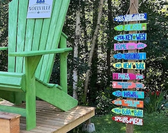 Letreros personalizados para la playa, letreros direccionales para el jardín, letreros de kilometraje, letreros de destino, letrero personalizado de millas a Key West, flechas de ubicación.