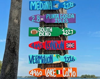 Island Signs, Custom Destination Signs, Tropical Signs, Beach Arrow Signs, Location Signs, Distance Signs, Personalized Direction Sign