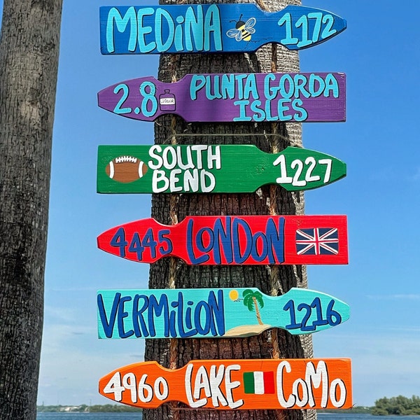 Island Signs, Custom Destination Signs, Tropical Signs, Beach Arrow Signs, Location Signs, Distance Signs, Personalized Direction Sign