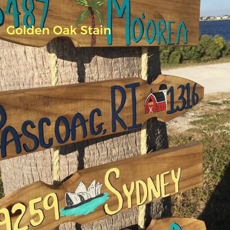 Beach Direction Sign, Personalized Pool Sign, Directional Signs, Mileage Sign, Destination Sign, Location Sign, Backyard Deck Decor image 2