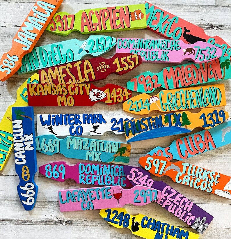 Custom Directional Sign Beach Decor Coastal Decor Etsy