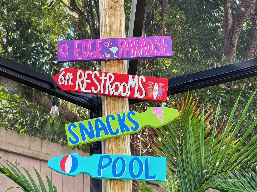 Custom Directional Road Signs, to the Beach Sign, Distance to Location ...