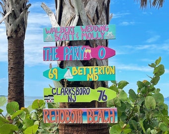 Letrero direccional personalizado para boda en la playa: Decoración exterior personalizada