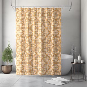 Geometrische Spiralen Duschvorhang: Retro Boho Stil