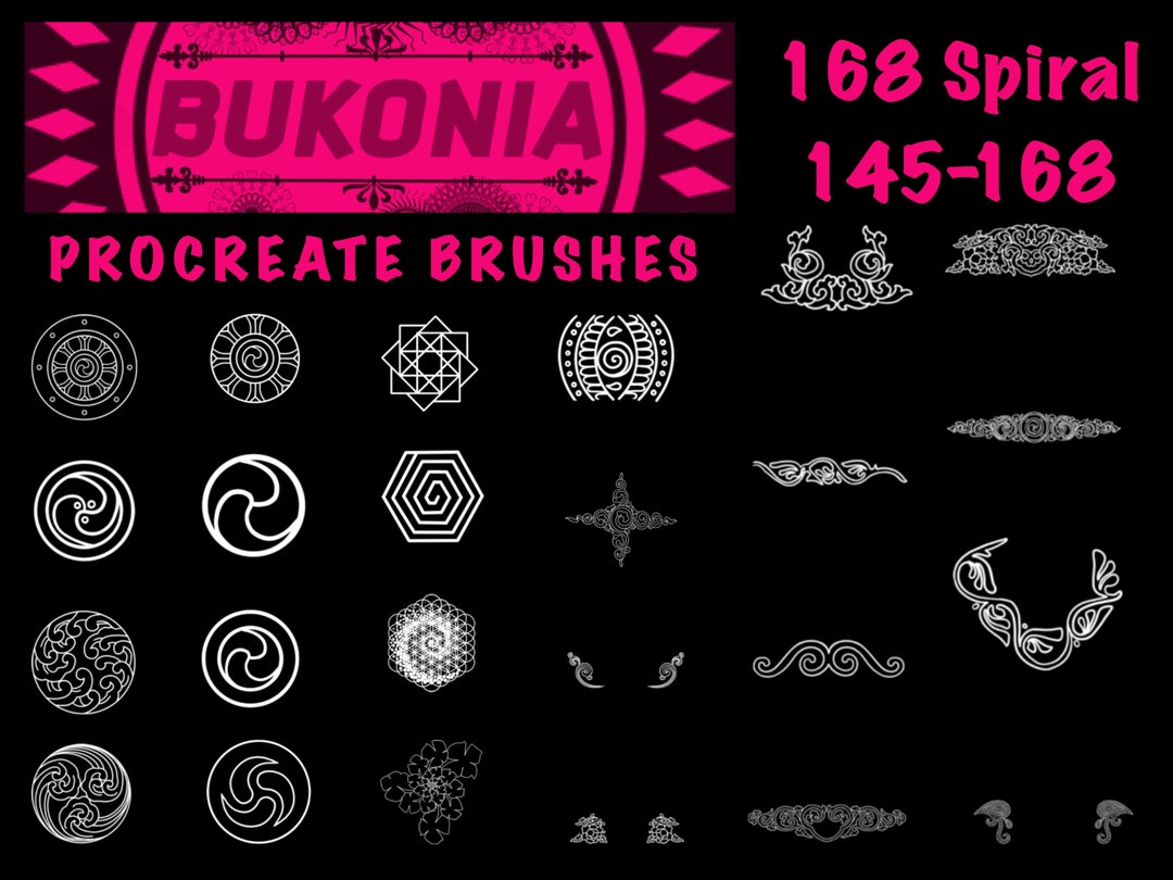 24 Spiral 4 of 4 Procreate Brushes by Bukonia Etsy