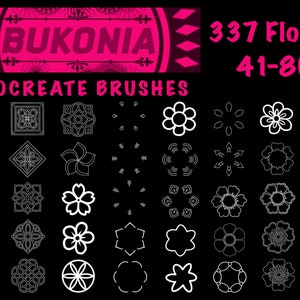 40 Flower Stamps 2 of 9 - Procreate Brushes by Bukonia