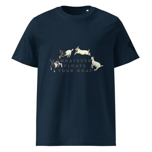 T-shirt bio unisexe à col côtelé - Something Floats Your Goat - Shadow