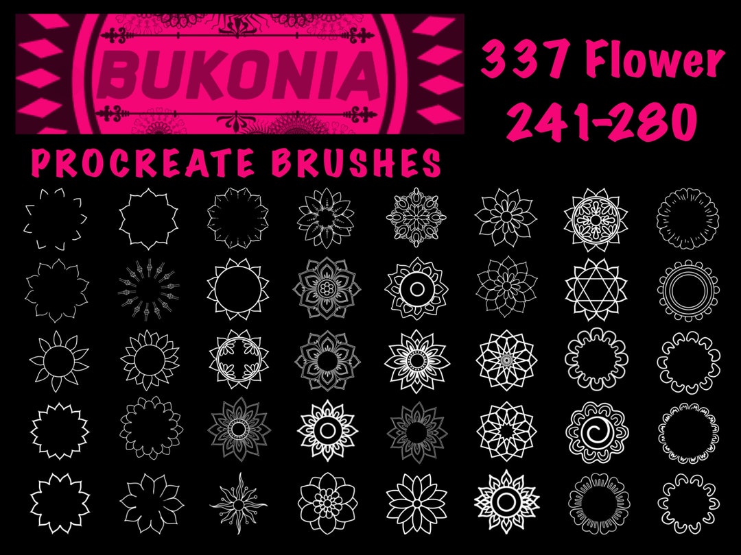 40 Flower Stamps 7 of 9 - Procreate Brushes by Bukonia - Etsy