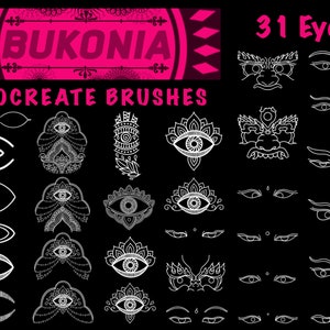 31 Eye Stamps - Procreate Brushes by Bukonia