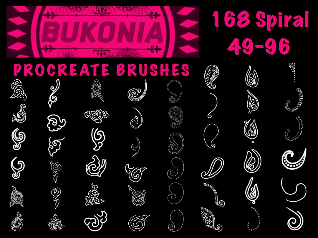 48 Spiral 2 of 4 Procreate Brushes by Bukonia Etsy