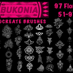 47 Floral Stamps 2 of 2 - Procreate Brushes by Bukonia