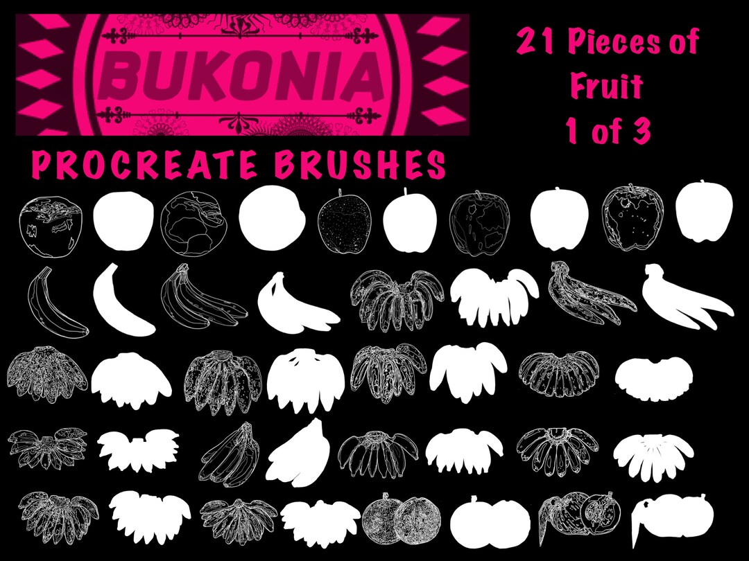 68 Pieces of Fruit - Procreate Brushes by Bukonia - Etsy