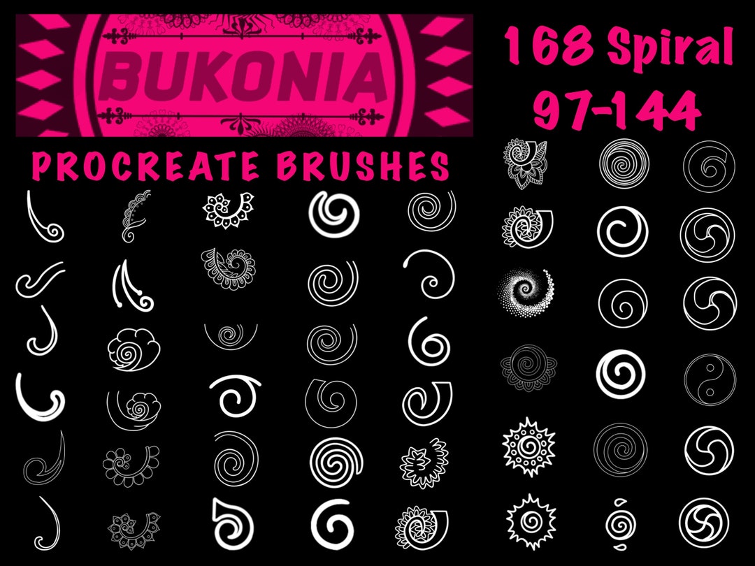48 Spiral 3 of 4 Procreate Brushes by Bukonia Etsy