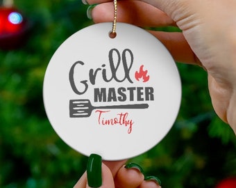 Personalized Grilling Out Christmas Ornament Personalized Grilling Out Christmas Ornament