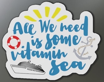 All We Need is Some Vitamin Sea cruise door magnet, Cruise door magnets, Cruise ship door magnets, Cruise ship door decorations, Vitamin Sea