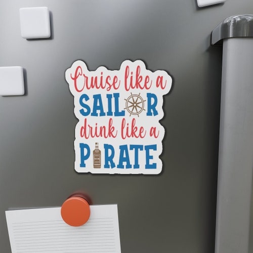 Drink Like a Pirate Cruise Door Magnet, Funny Drinking Cruise Cabin Signs, Stateroom Decor