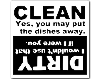 Clean Dirty Dishwasher Magnet, Dishwasher Magnet, Clean and Dirty Magnet, Dishwashing Magnet, Clean and Dirty Dishwasher Magnet, Dish Magnet