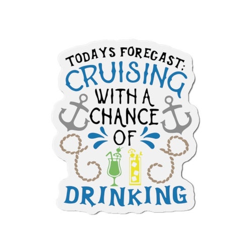 Funny Cruise Ship Door Magnet, Drinking Forecast, Cruise Stateroom Decor (5" or 6")