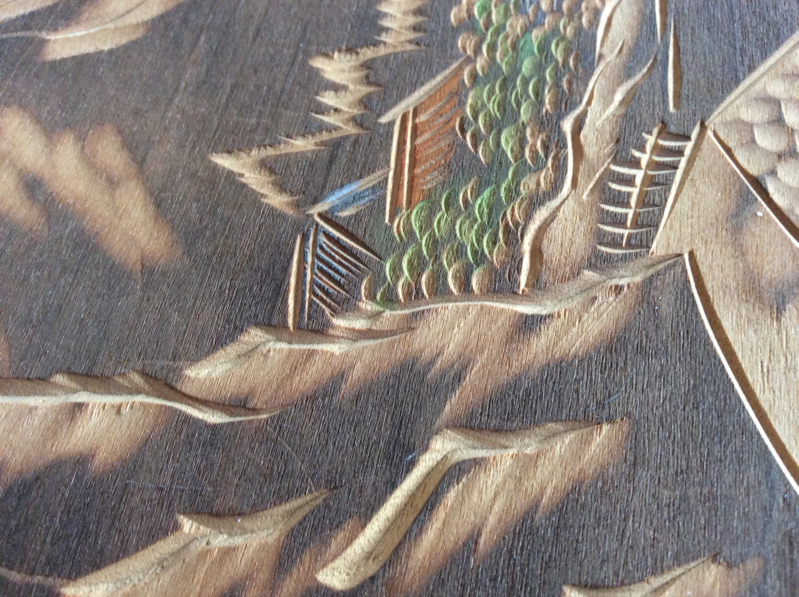 Japanese Woodcut Art Vintage Landscape Carved Wood Handcrafted Etsy