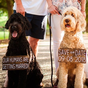 Our Humans are Getting Married, Pet Save the Date Sign, Dog Photo Prop Sign, Pet Wedding Sign, Engagement Photos Sign, Rustic Wedding Signs